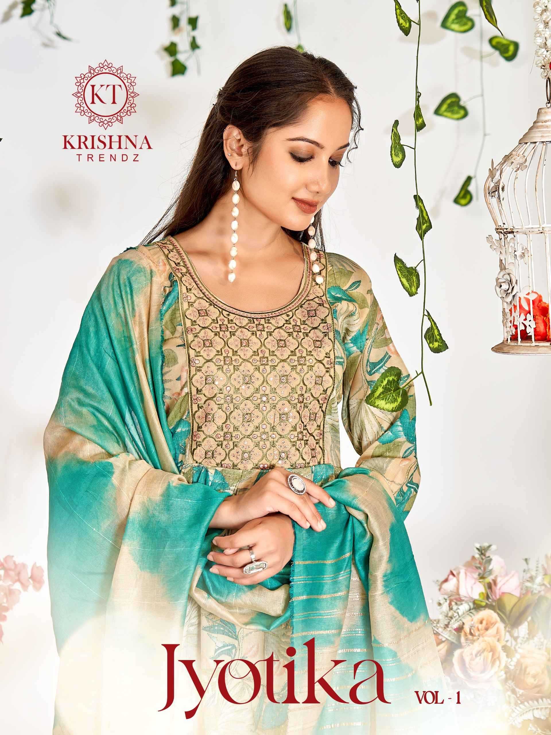 jyotika vol 1 by krishna trendz unique capsule print readymade suits