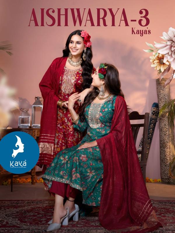 kaya aishwarya vol 3 chanderi modal print readymade plus size suits