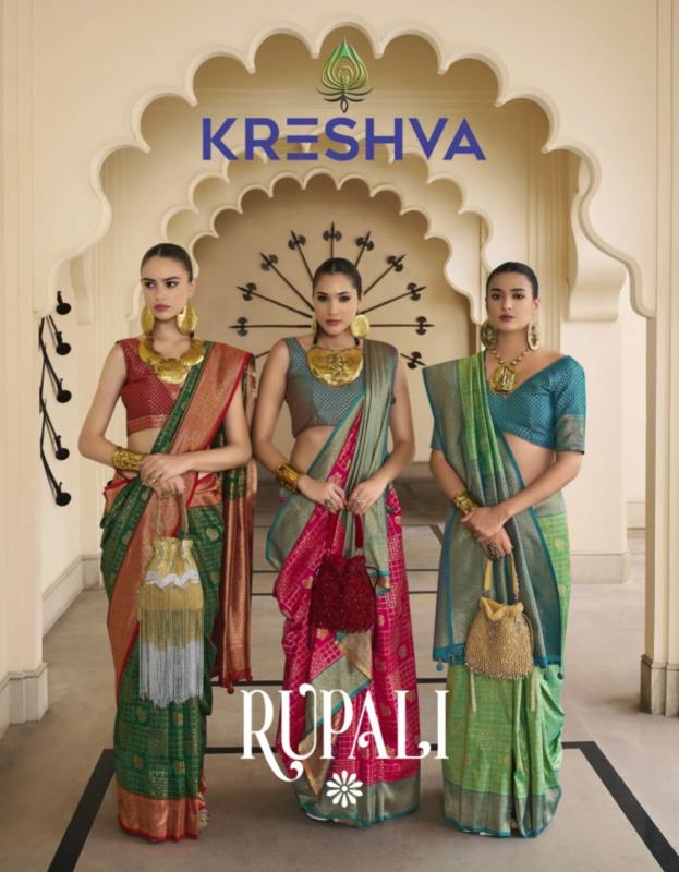 kreshva rupali banarashi silk fashionable saree exports 