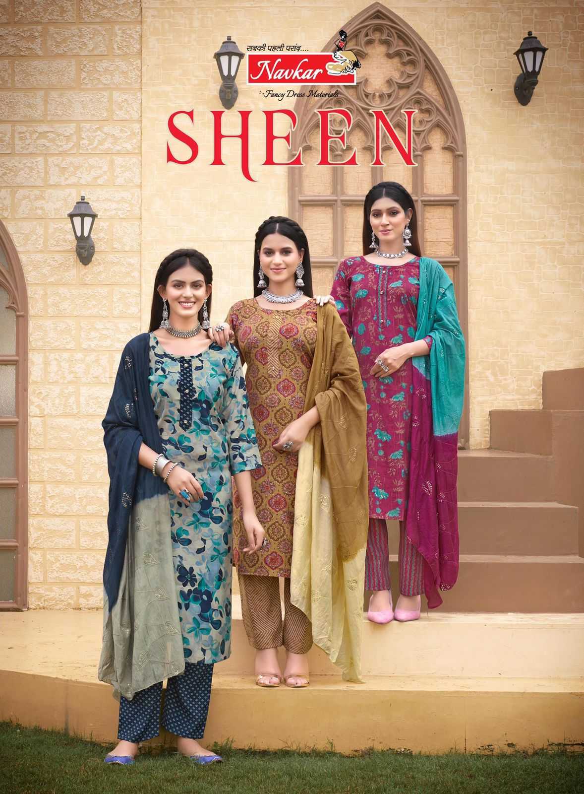 navkar sheen vol 1 muslin readymade attractive look ladies suit 