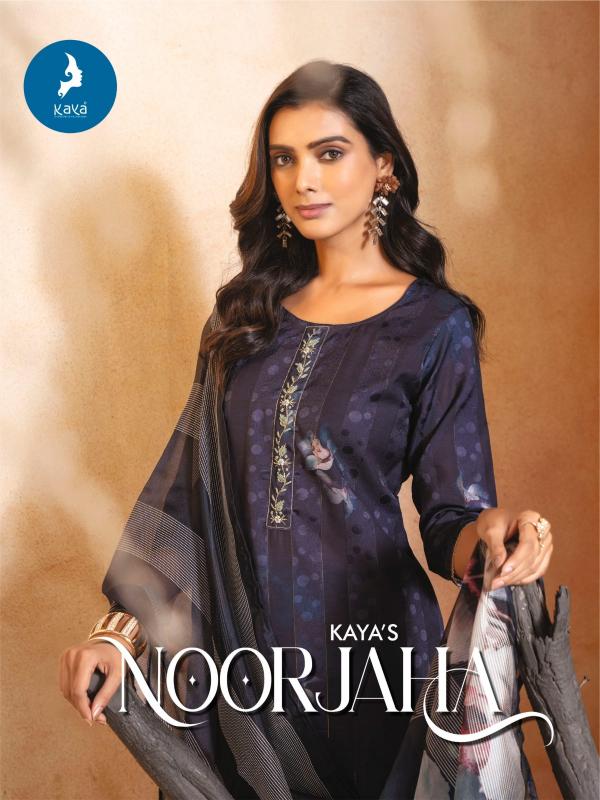 noorjaha by kaya unique muslin jacquard big size readymade ladies suits