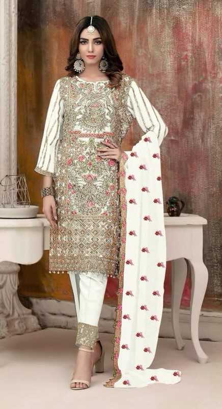 ramsha 1197 nx embroidery work georgette fullstitch pakistani suits