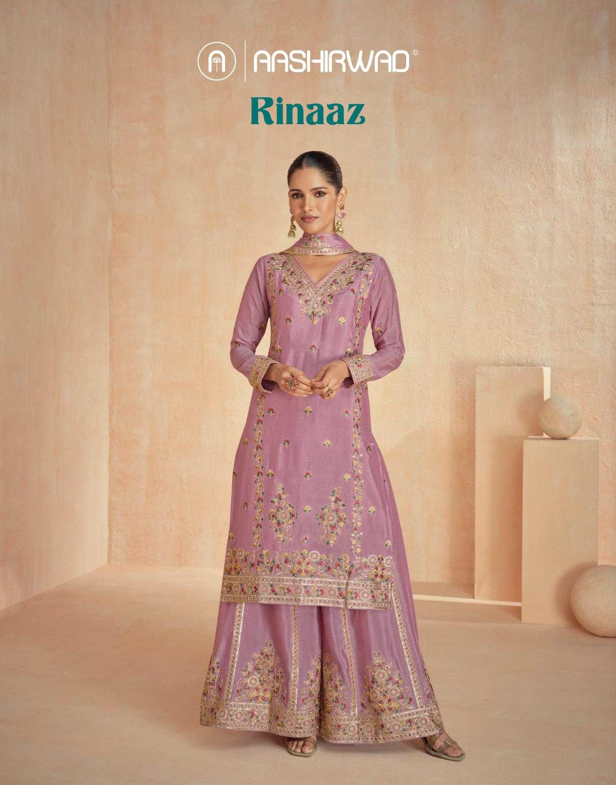 rinaaz by aashirwad creation chinon silk classic readymade plazzo style suit 