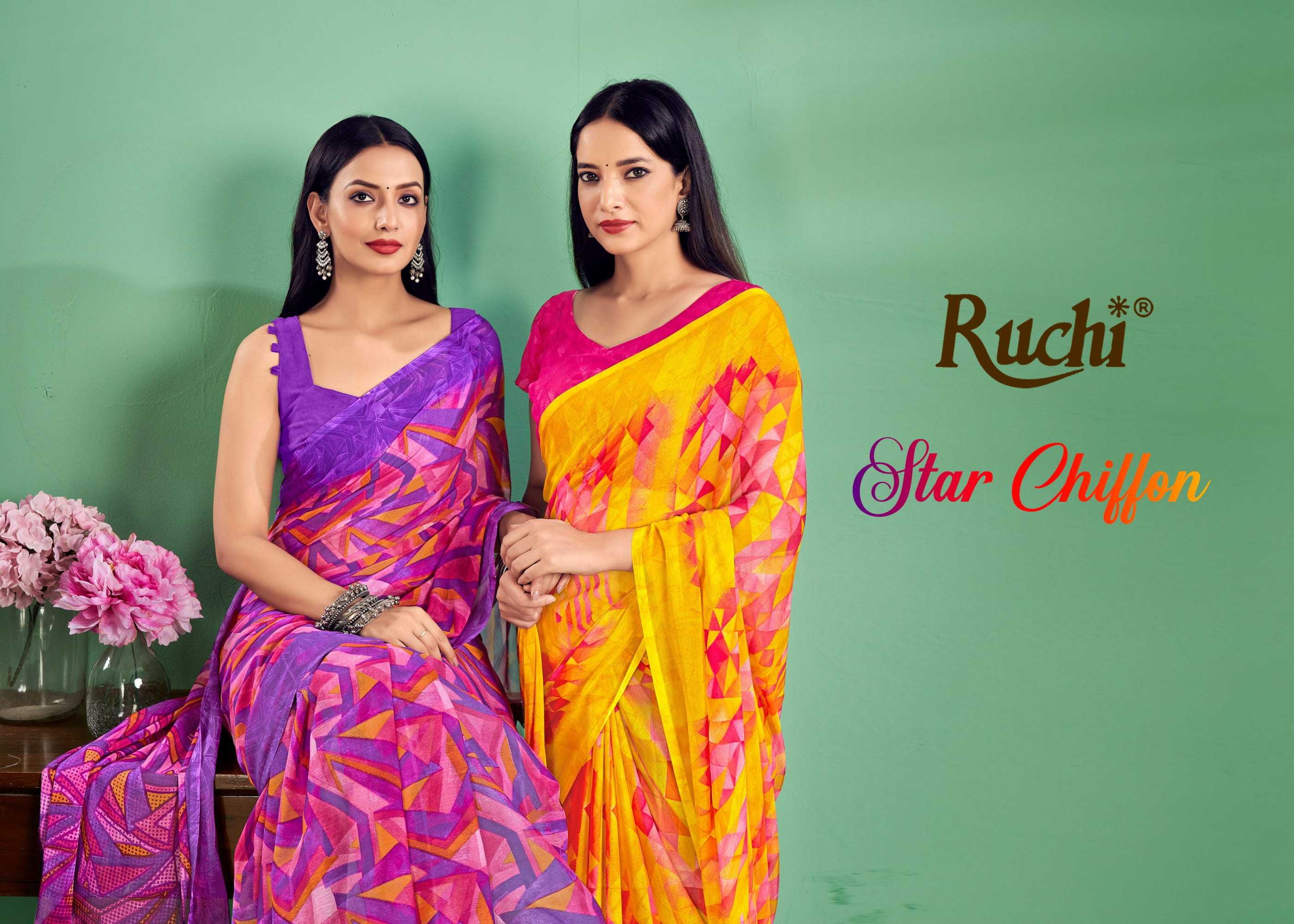 ruchi saree star chiffon vol 172 attractive colour chiffon saree online