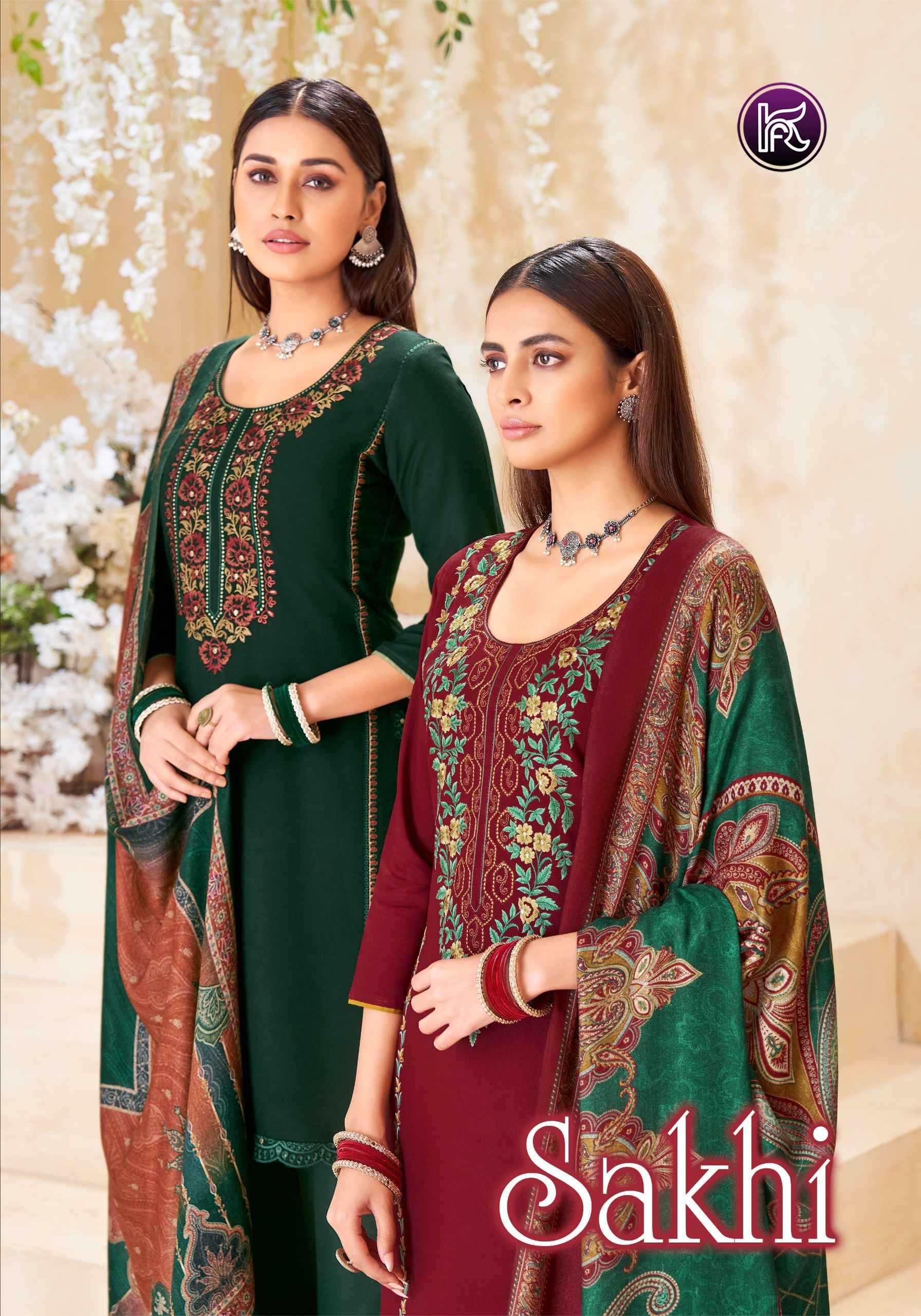 sakhi by kala fashion winter wear viscose pashmina suits online