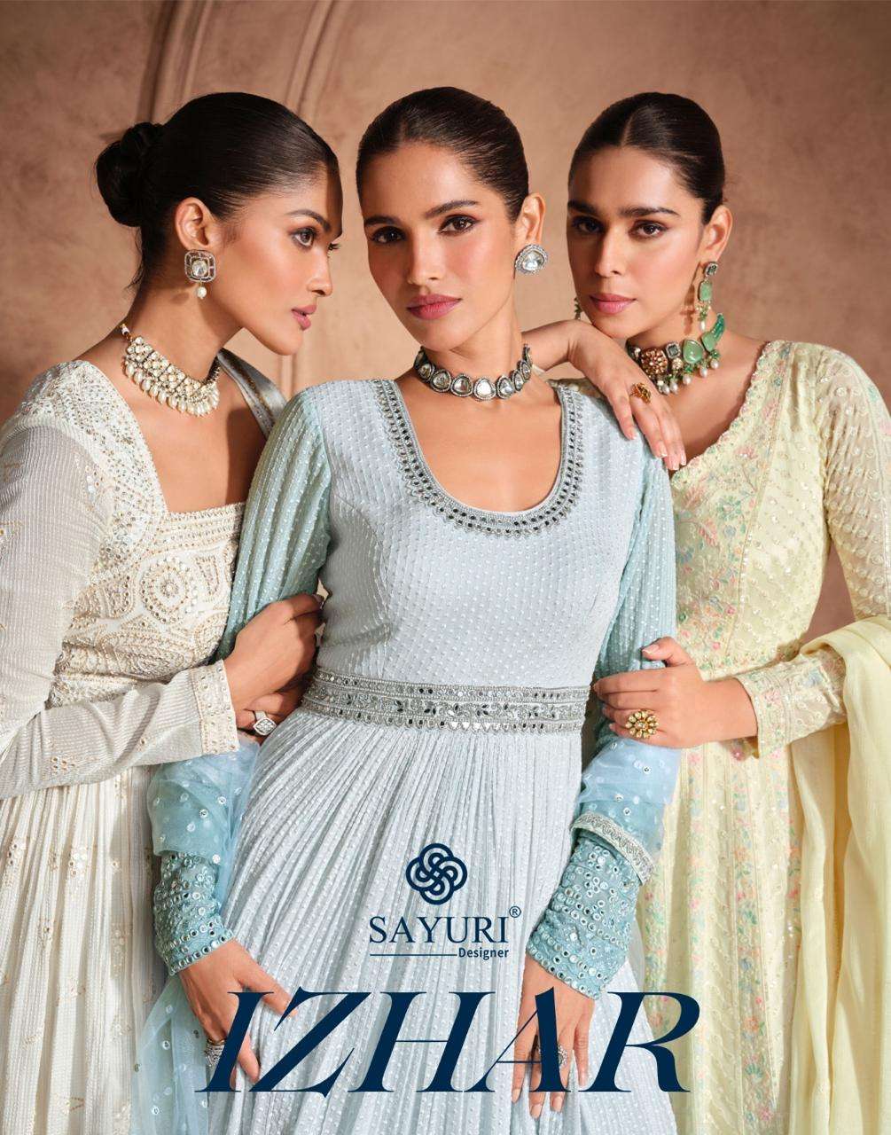 sayuri designer izhar georgette fully stitch traditional gown style dress