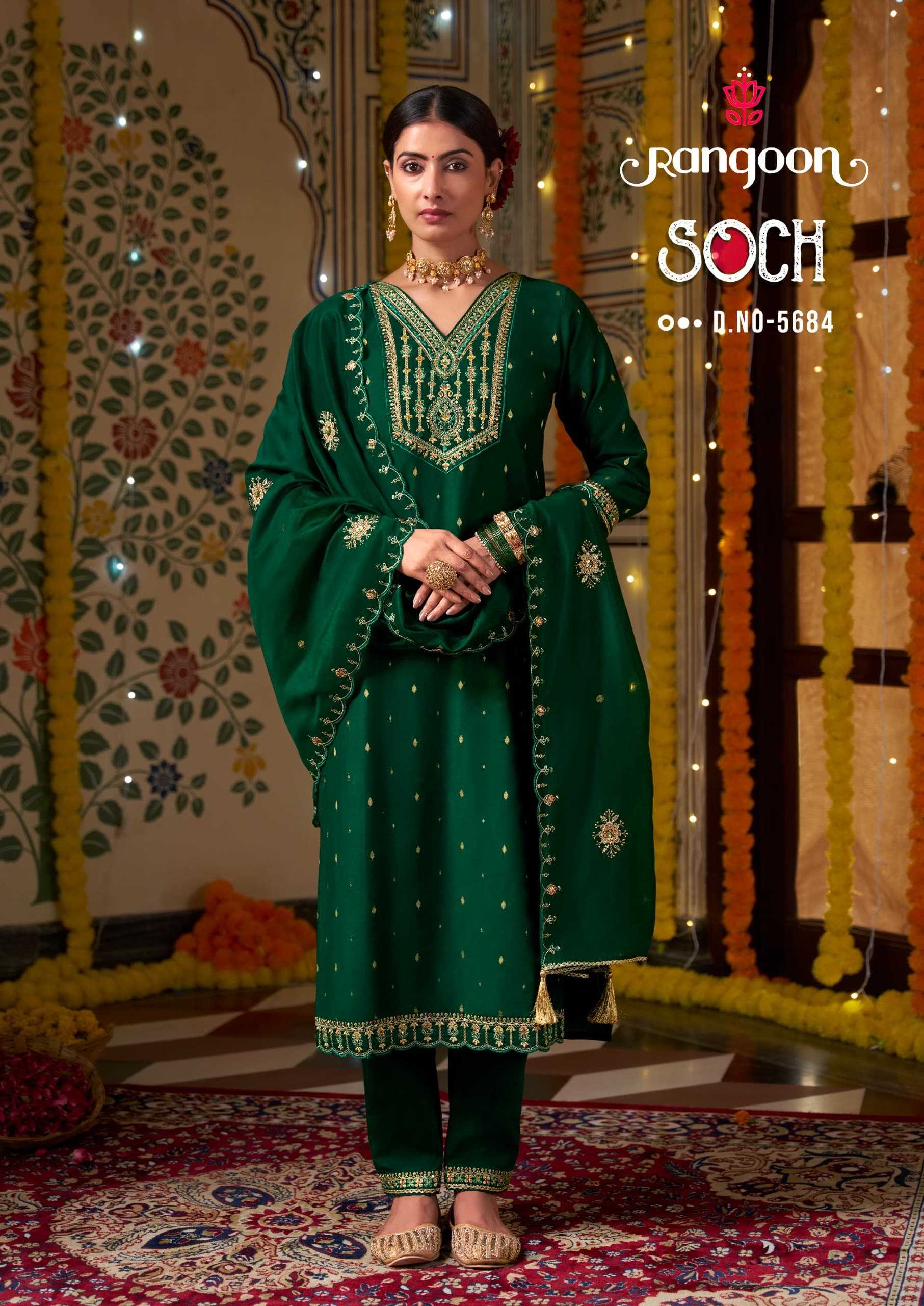 soch by rangoon embroidery work viscose jacquard readymade suits