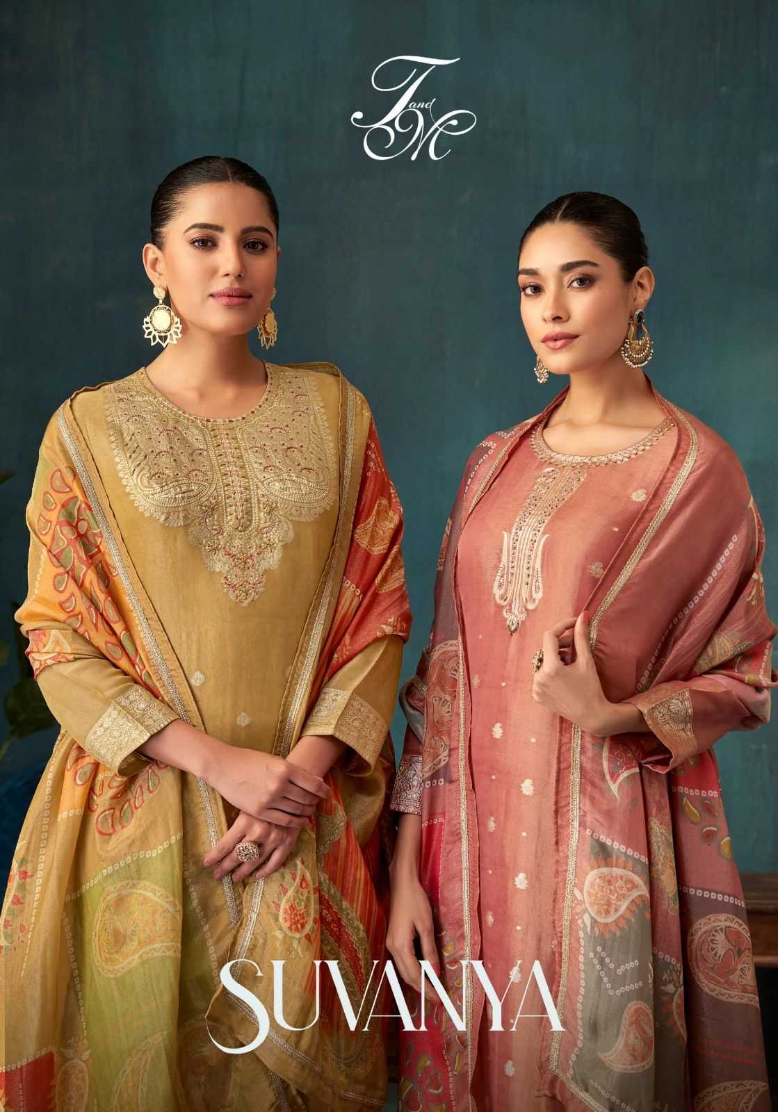 suvanya by t&m fancy jacquard designer ladies suits