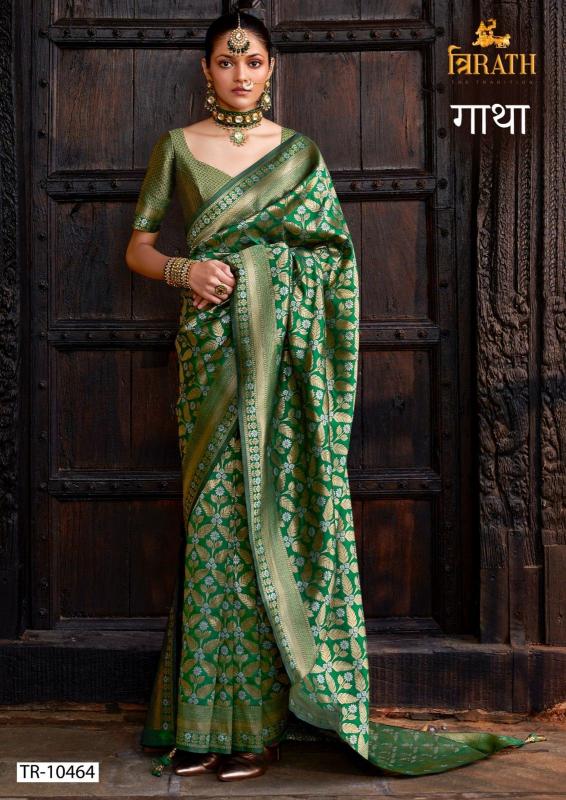 trirath gatha 10463-10470 viscose silk designer saree with blouse 