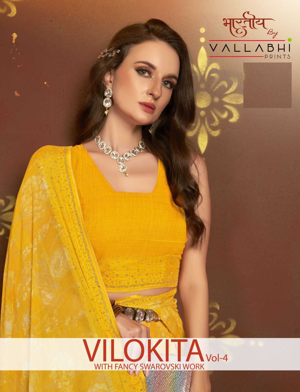 vilokita vol 4 by vallabhi prints floral print swarovski georgette saree