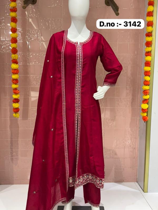 3142-3144 by ladies flavour vichitra beautiful look full stitch combo dress