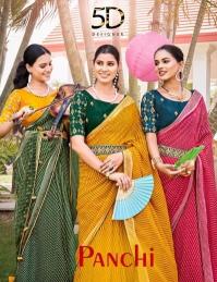 5d designer panchi beautiful nilgiri chiffon saree with blouse