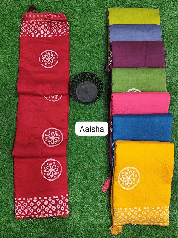 aaisha by kala silk unique batik printed cotton trendy saree