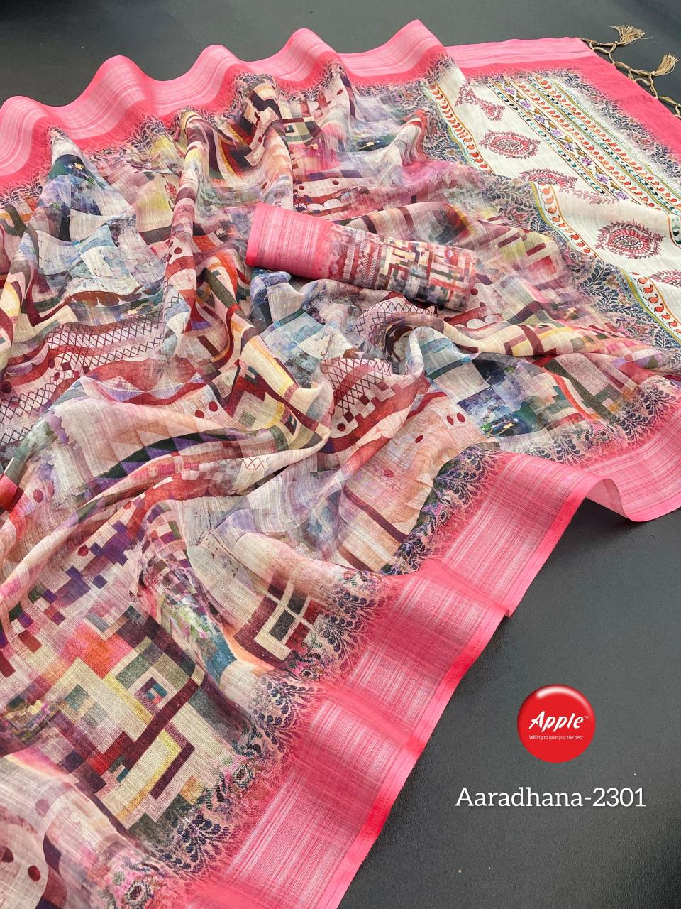 aaradhna vol 23 by apple latest digital printed daily wear saree