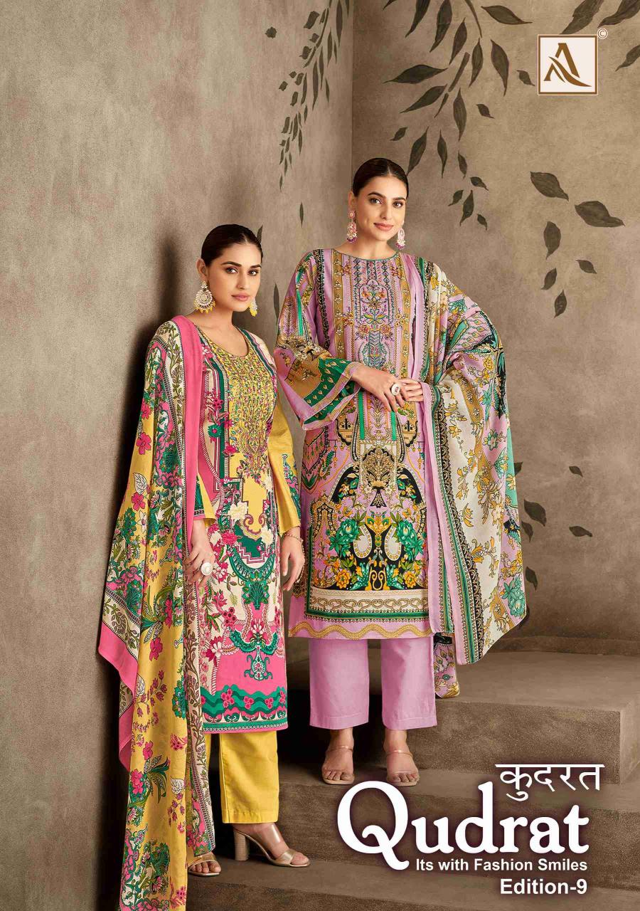 alok suit begin qudrat vol 9 pakistani printed cotton salwar kameez 