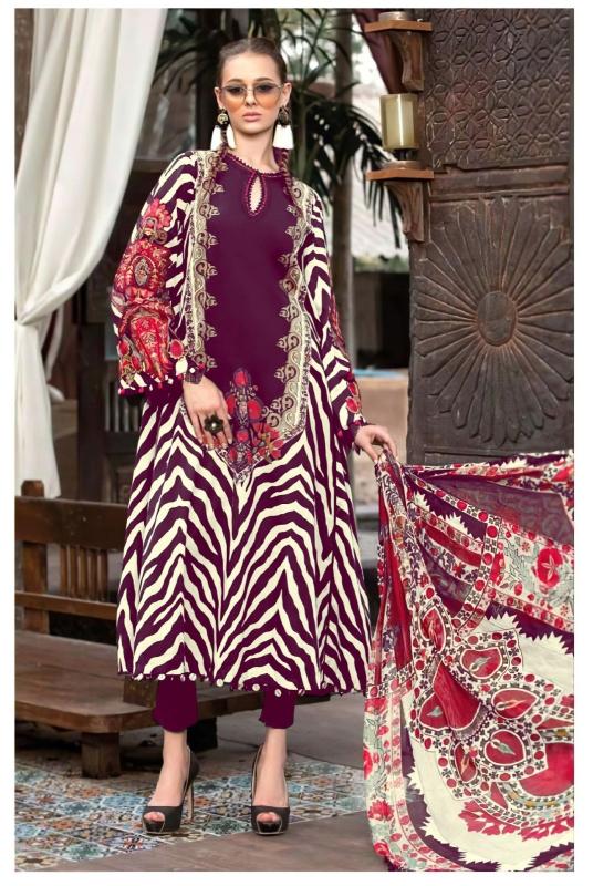 alzohaib 1113 embroidery work cotton printed pakistani suits