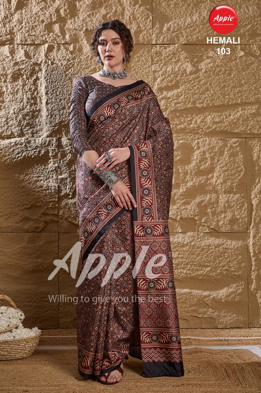 apple launch hemali vol 1 fashionable dolphin sp printed saree 