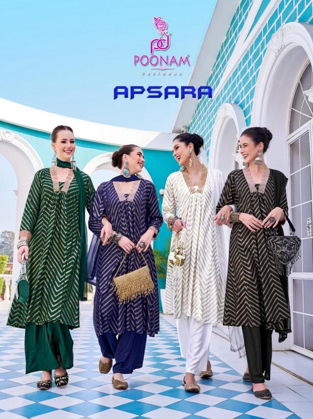 apsara by poonam designer print rayon readymade big size plazzo style gown with dupatta