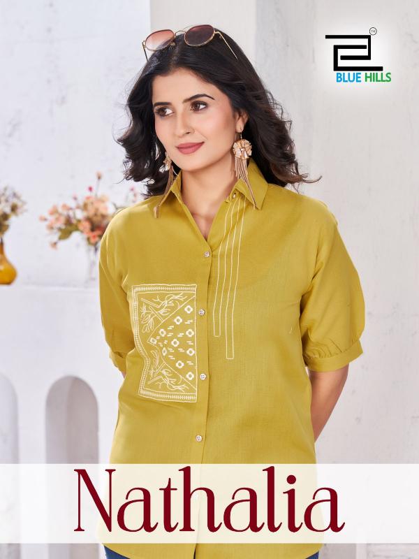 blue hills present nathalia readymade cotton western top for ladies 