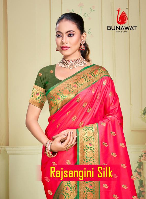 bunawat rajsangini silk wedding festival wear silk fabric saree collection