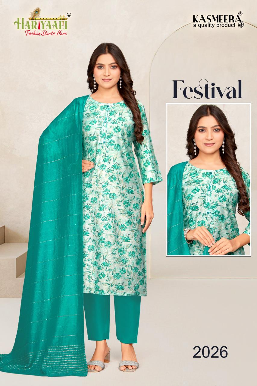 festival by hariyaali vetican silk readymade classic combo set dress