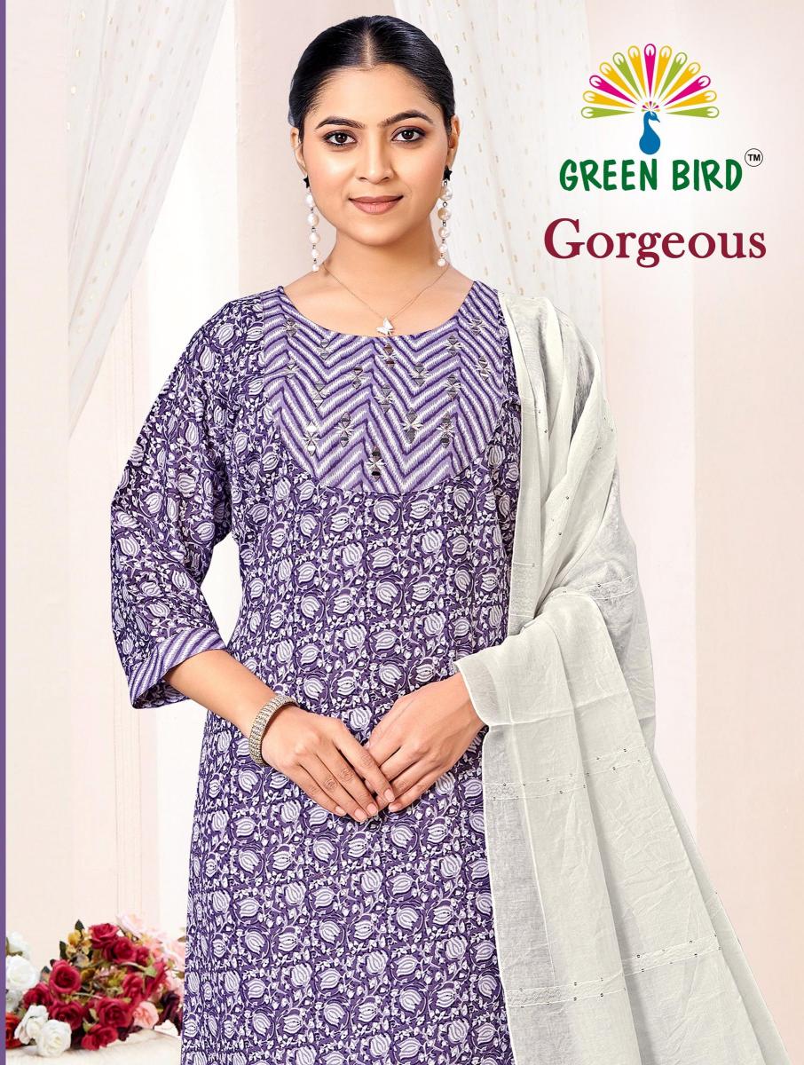 green bird presents gorgeous readymade trendy indigo print salwar suit 