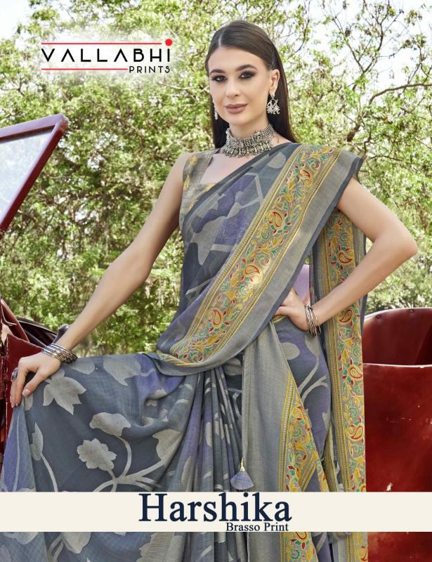 harshika by vallabhi prints unique design print brasso saree 