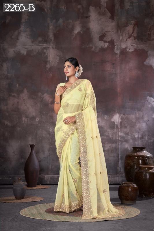 jayshree 2265a-2265d elegant style organza saree with blouse