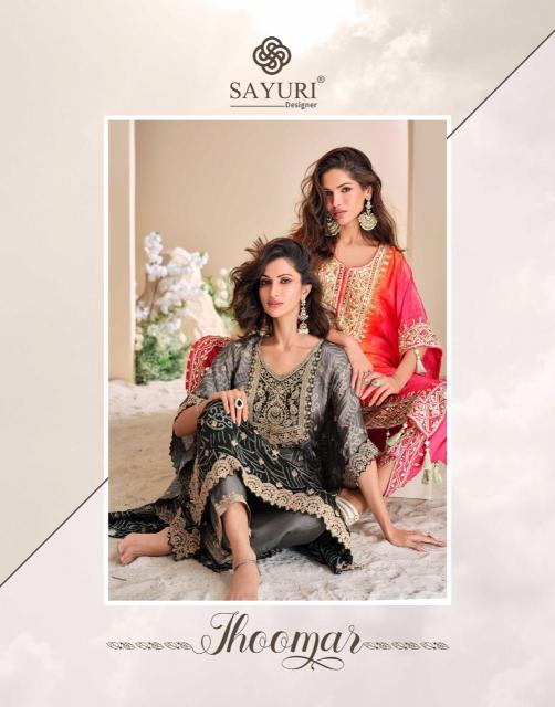 jhoomar by sayuri designer viscose crape silk readymade kaftan pant set