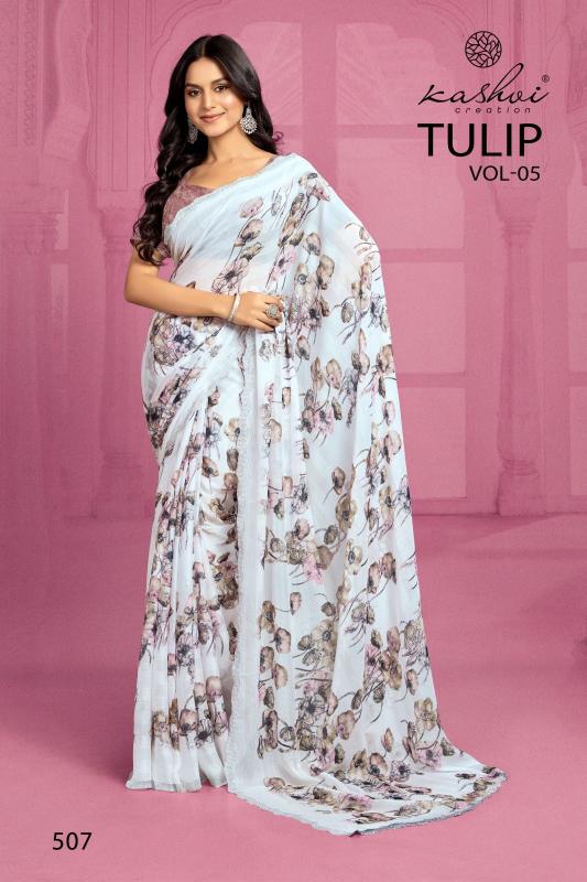 kashvi creation tulip vol 5 latest collection cotton rimzim saree 