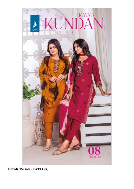 kaya kundan unique colour readymade rayon 3pcs salwar kameez