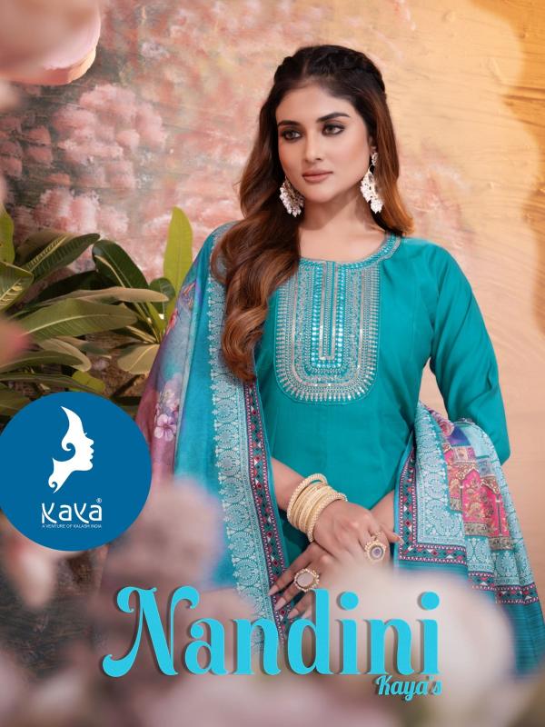 kaya nandini attractive colour roman silk readymade salwar suits