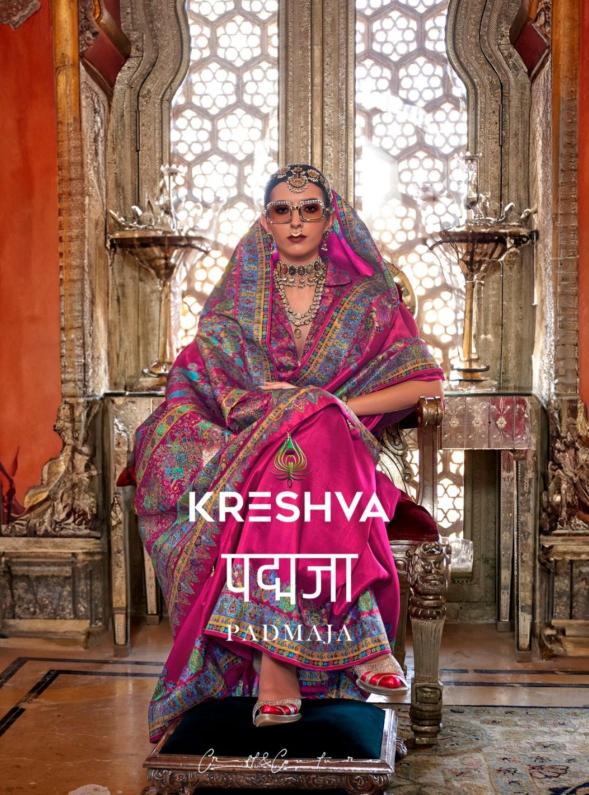 kreshva padmaja 713-718 luxury print high quality festival wear saree