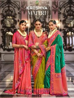 kreshva present maitri  banarasi best qualities silk saree