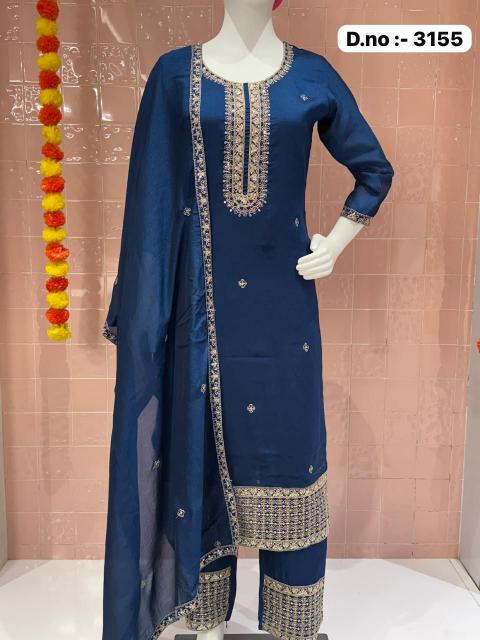 ladies flavour 3151-3157 vichitra attractive look full stitch combo 3pcs dress