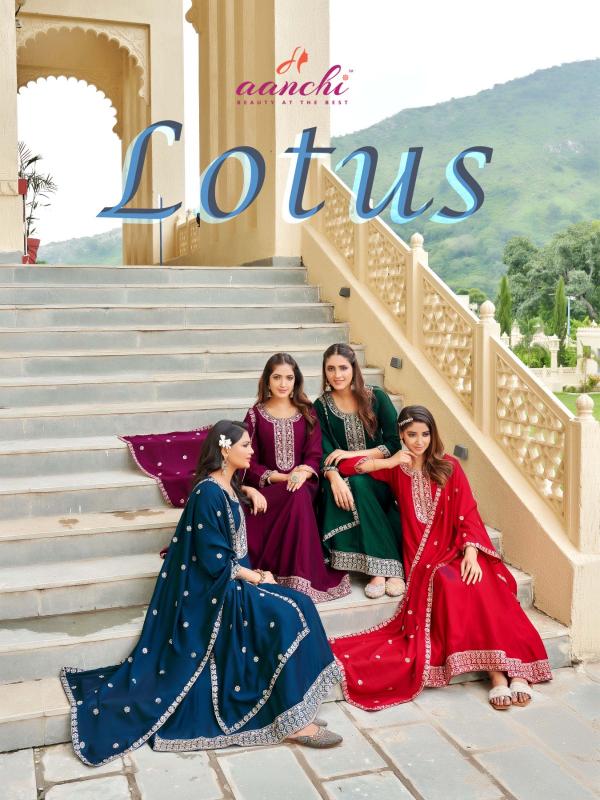 lotus by aanchi vichitra attractive look fully stitch 3pcs dress