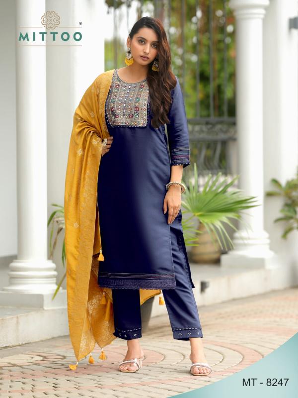 mittoo mt 8247 trendy viscose silk fullstitch combo trendy 3pcs suits