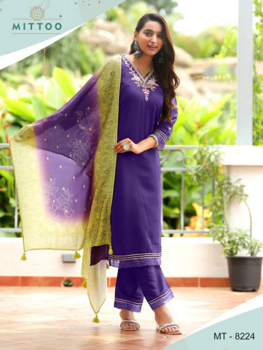 mt 8224 by mittoo fullstitch viscose silk combo trendy 3pcs suits 