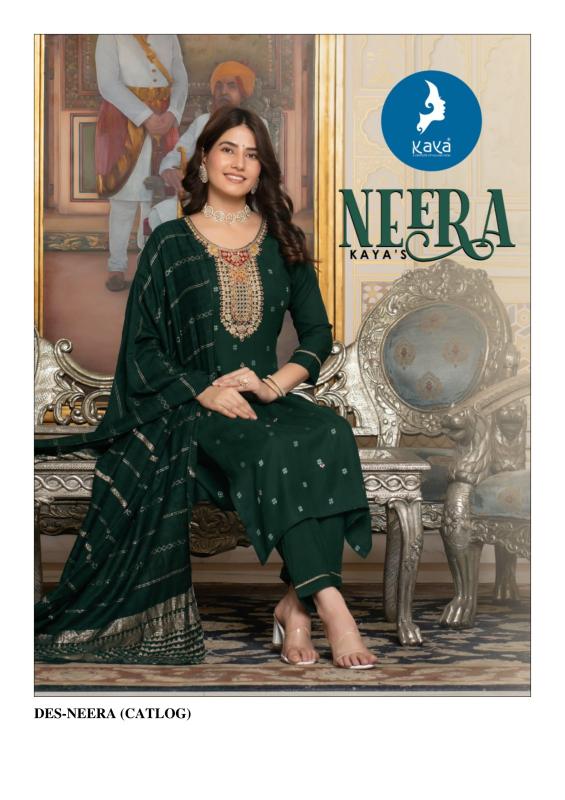 neera by kaya new trendy rayon jacquard readymade ladies suits