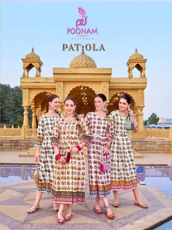 patola by poonam designer print big size readymade cotton patola gown