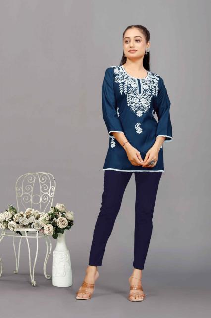 PR 9STAR FASHION HELLO FANCY DESIGNER RAYON KURTIS