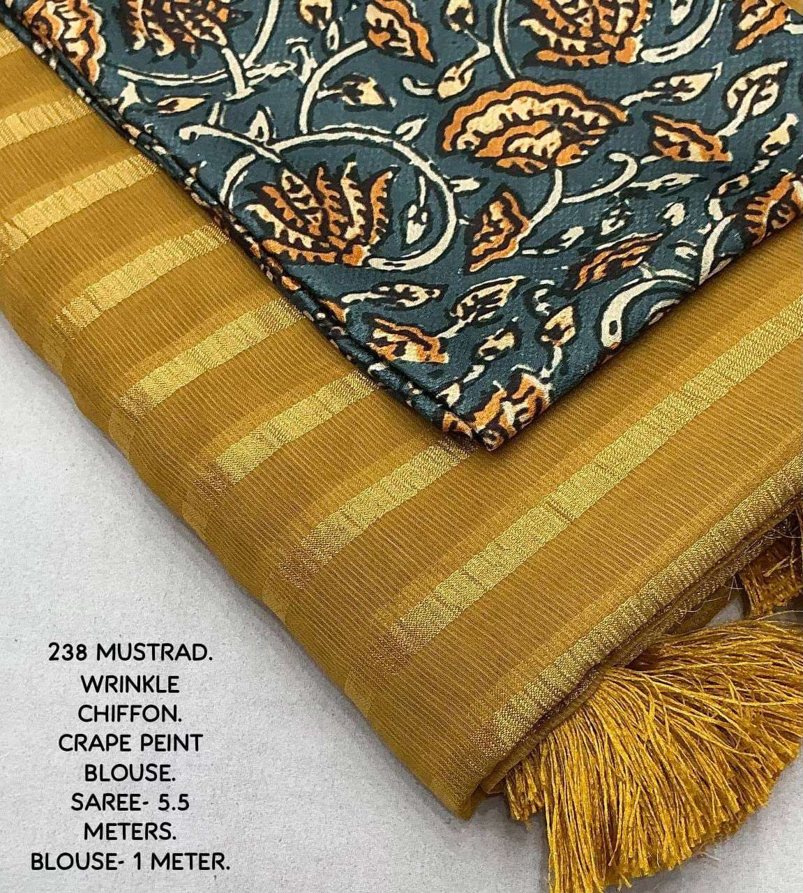 pr kc 238 wrinkle linings chiffon solid design saree supplier 