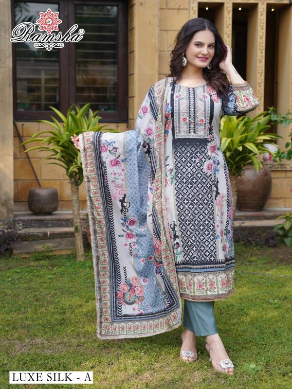 ramsha luxe silk beautiful luxury silk readymade salwar suits