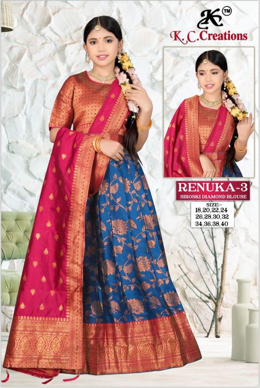 renuka vol 3 by kc creation readymade occasion wear kids lehenga 