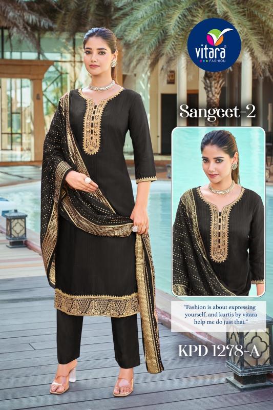 sangeet vol 2 by vitara fashion embroidery silk readymade combo suits