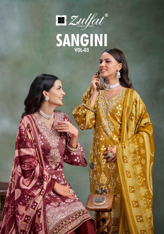 sangini vol 3 by zulfat designer fully stitch jam cotton stylish 3pcs dress