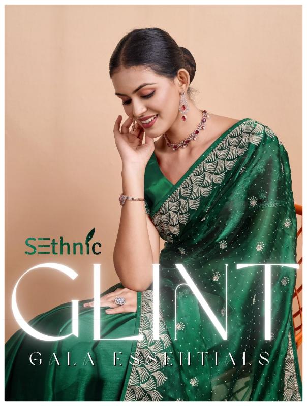 sethnic lifestyle glint gala 30001-30004 series blooming burberry party wear saree 