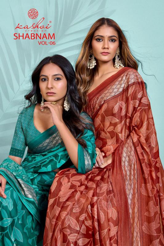 shabnam vol 6 by kashvi creation dull moss fancy comfortable saree 