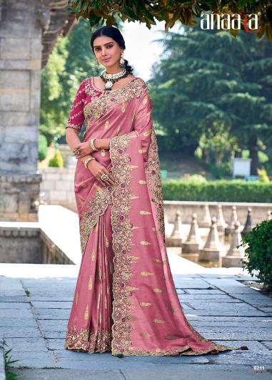 tathastu anaara 6201-6219 fancy tissue silk With embroidery work saree