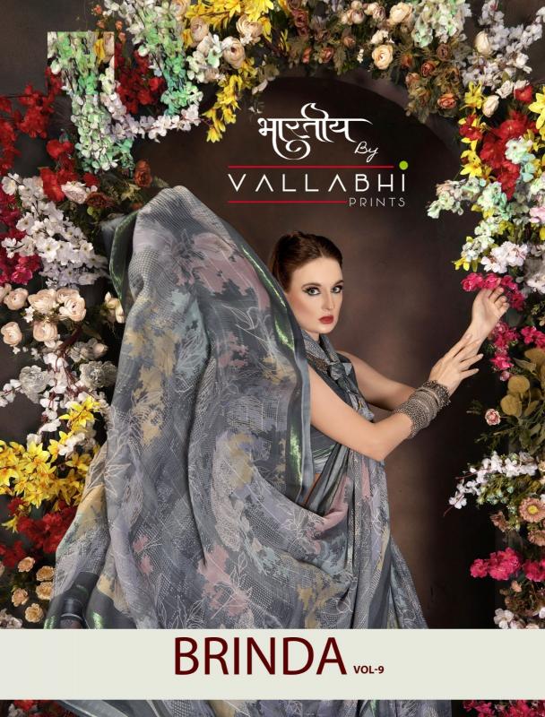 vallabhi prints brinda vol 9 chiffon printed saree online exporter 